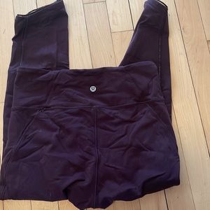 Lululemon crop leggings with mesh detailing